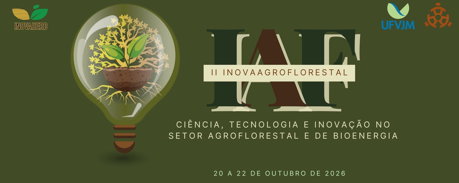 II INOVAagroflorestal — Ciência, Tecnologia e Inovação no Setor Agroflorestal e de Bioenergia · 20 a 22 de outubro de 2026